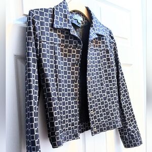 Holt's Vtg Maurice Tarica Teenflo Blue, Grey Short Checked Jacket. Sz 4 fit.